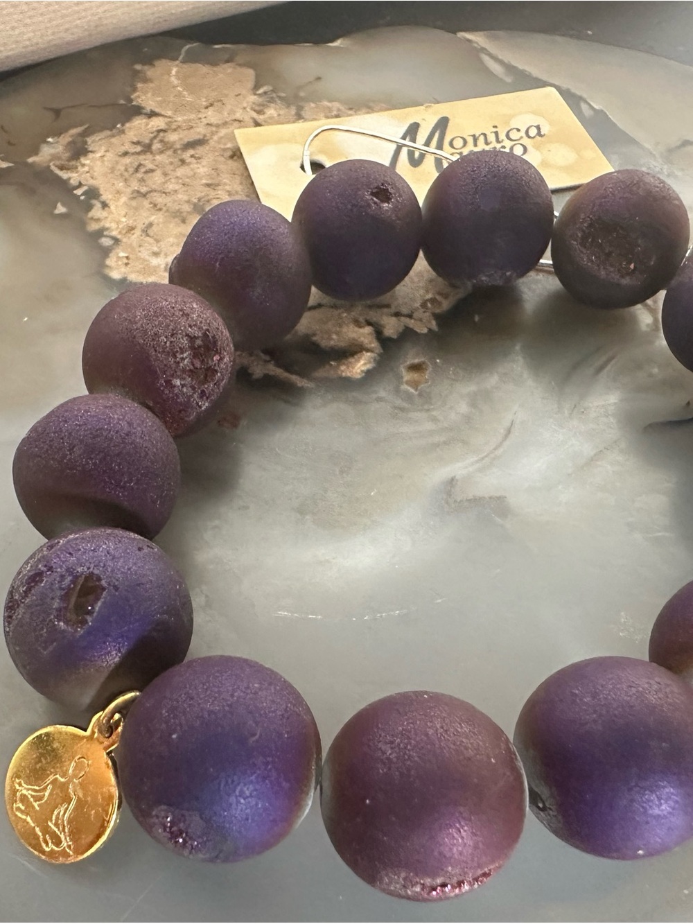Monica Maru purple crushed druzy braclet